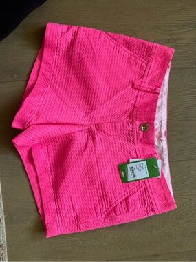 Lilly Pulitzer Kir Royal Neon Pink Textured callahan shorts NWT